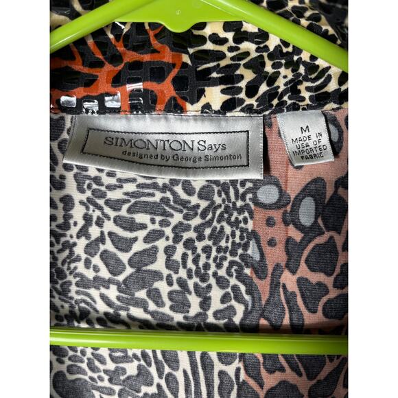 Simonton says designed by George Simonton women’s M leopard print jacket vintage - Picture 3 of 5